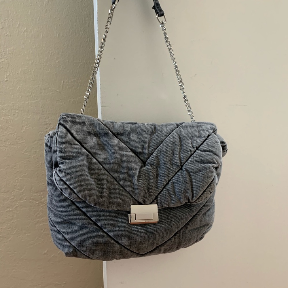 ZARA Quilted Denim Maxi Crossbody Bag- RARE!